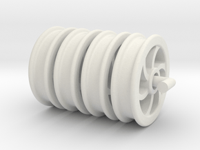 Dinorwic Wagon Wheels Set x4 (SM32) in White Natural Versatile Plastic