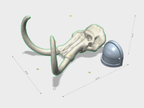 25 x 30mm Mammoth Skull (Med) in Smooth Fine Detail Plastic