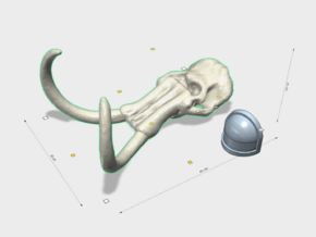 30 x 40mm Mammoth Skull (Lrg) in Smooth Fine Detail Plastic