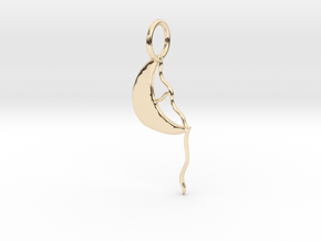 Crescent Bow & Arrow Pendant in 14K Yellow Gold