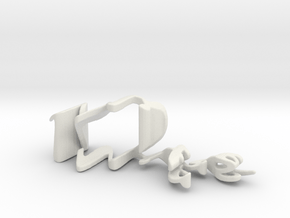 3dWordFlip: Dee/Mike in White Natural Versatile Plastic