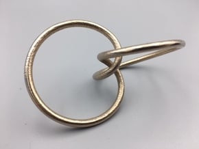 Steel Tritangentless Trefoil Knot in Polished Bronzed-Silver Steel