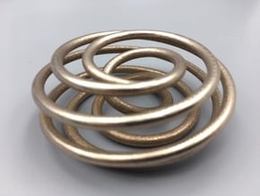 Steel Torus Knot (7,2) in Polished Bronzed-Silver Steel