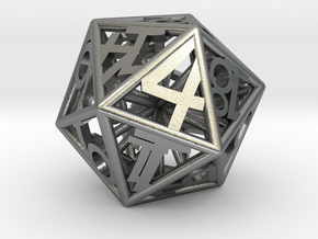 D20 Balanced - Numbers Only (Small) in Natural Silver