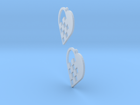 Swedish Heart Earrings in Tan Fine Detail Plastic