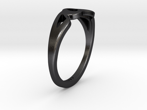 Crown Ring in Polished and Bronzed Black Steel