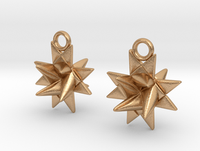 Froebel Star Earrings - Christmas Jewelry in Natural Bronze