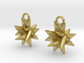 Froebel Star Earrings - Christmas Jewelry in Natural Brass