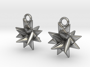 Froebel Star Earrings - Christmas Jewelry in Natural Silver