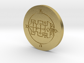 Raum Coin in Natural Brass