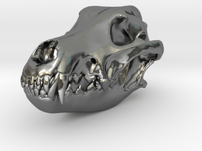 wolfskullbasefinal2.4 in Polished Silver