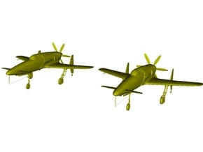 1/220 scale Kyushu J7W1 Shinden WWII fighters x 2 in Clear Ultra Fine Detail Plastic