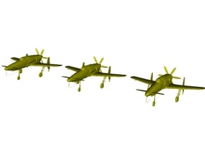 1/220 scale Kyushu J7W1 Shinden WWII fighters x 3 in Tan Fine Detail Plastic