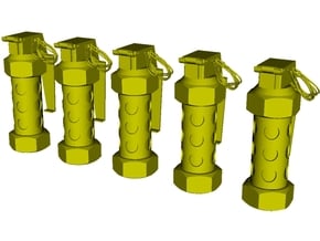 1/18 scale M-84 stun flashbang grenades x 5 in Tan Fine Detail Plastic