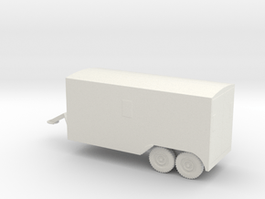 1/87 Scale 6x6 Jeep Van Trailer in White Natural Versatile Plastic