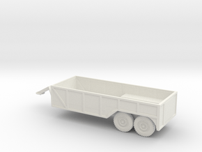 1/72 Scale 6x6 Jeep Open Cargo Trailer in White Natural Versatile Plastic