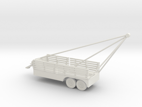 1/72 Scale 6x6 Jeep Cargo Trailer with Crane Exten in White Natural Versatile Plastic
