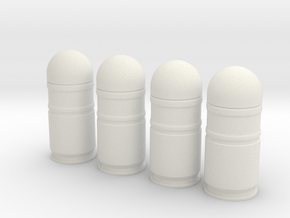four 40mm grenades in 1/6 scale in White Natural Versatile Plastic