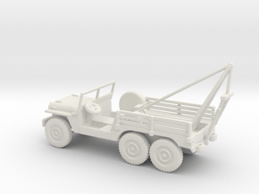 1/87 Scale 6x6 Jeep MT Wrecker in White Natural Versatile Plastic