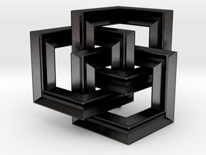 Borrocube Solid in Polished and Bronzed Black Steel: Extra Small