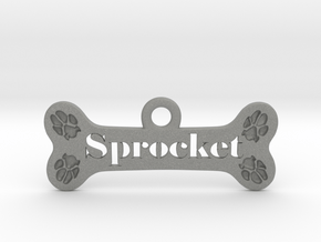 Customizable Dog Pendant in Gray PA12