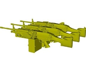 1/15 scale FN Fabrique Nationale Mk 48 x 3 in Clear Ultra Fine Detail Plastic