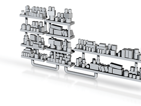 Interior Shelves loaded with Goods HO 10 Pack in Tan Fine Detail Plastic