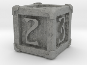 High Detailed Wood Dice with Numbers in Gray PA12: Small