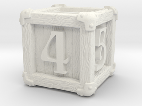 High Detailed Wood Dice with Numbers in White Natural Versatile Plastic: Large
