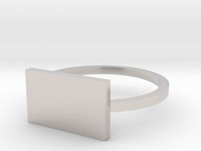 Rectangle 13.61mm in Rhodium Plated Brass