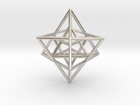 Sacred Geometry: Merkabah2 50mm 2 Nested Star Tetr in Platinum