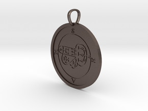Shax Medallion in Polished Bronzed-Silver Steel