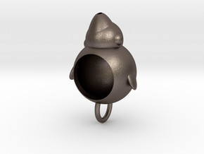 Duck design teapot in Polished Bronzed-Silver Steel: Medium
