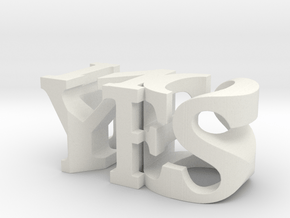 3dWordFlip: yes/no in White Natural Versatile Plastic