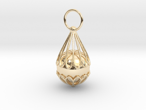 The Small Chrysanthemum Jewelry Pendant part3 in 14k Gold Plated Brass