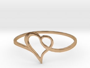 Minimalist Heart Ring in Polished Bronze: 7 / 54