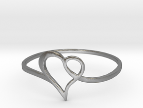 Minimalist Heart Ring in Natural Silver: 7 / 54