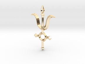 Angel Cross Pendant I in 14k Gold Plated Brass