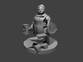Female Dwarf Blacksmith with Portable Anvil in Smooth Fine Detail Plastic