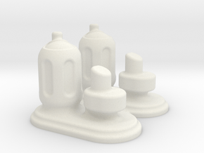 6mm Scale Small Chemical Stores - Pair in White Natural Versatile Plastic