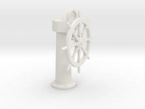 Ships wheel and post 1/12 in White Natural Versatile Plastic