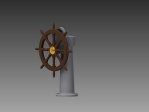 Ships wheel and post 1/12 in Tan Fine Detail Plastic