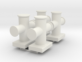 Cruciform bollard type 400 - 1:50 - 4X in White Natural Versatile Plastic