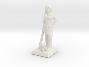 Pocahontas Warrior w/ Raccoon 28mm Scale Miniature in White Natural Versatile Plastic