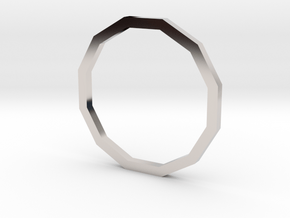 Dodecagon 13.61mm in Rhodium Plated Brass