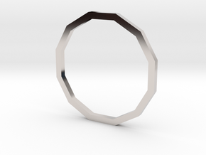 Dodecagon 15.27mm in Rhodium Plated Brass