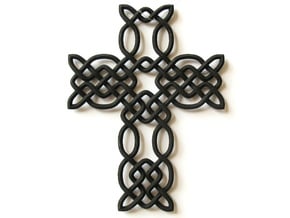 Celtic knot cross in Black Natural Versatile Plastic