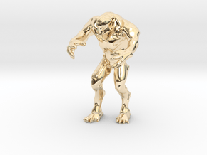 Hell knight - Doom  3 inch in 14k Gold Plated Brass