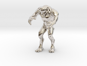 Hell knight - Doom  3 inch in Rhodium Plated Brass