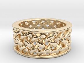 Knotwork Ring - complex in 14K Yellow Gold: 4 / 46.5